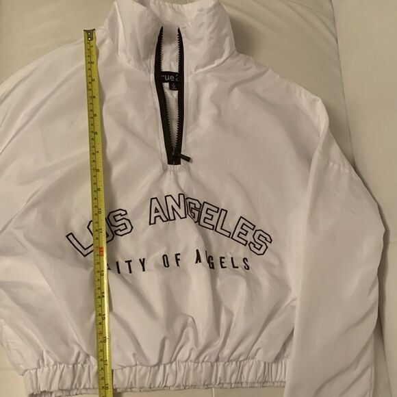 Rue 21 Los Angeles Windbreaker Crop 1/3 Zip Long sleeve Size Small - Picture 5 of 9